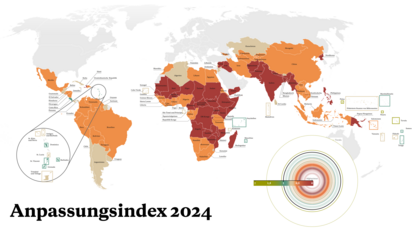 Weltkarte zum Anpassungsindex 2024