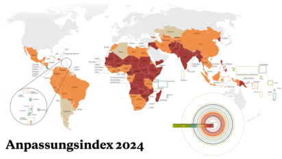 Weltkarte zum Anpassungsindex 2024