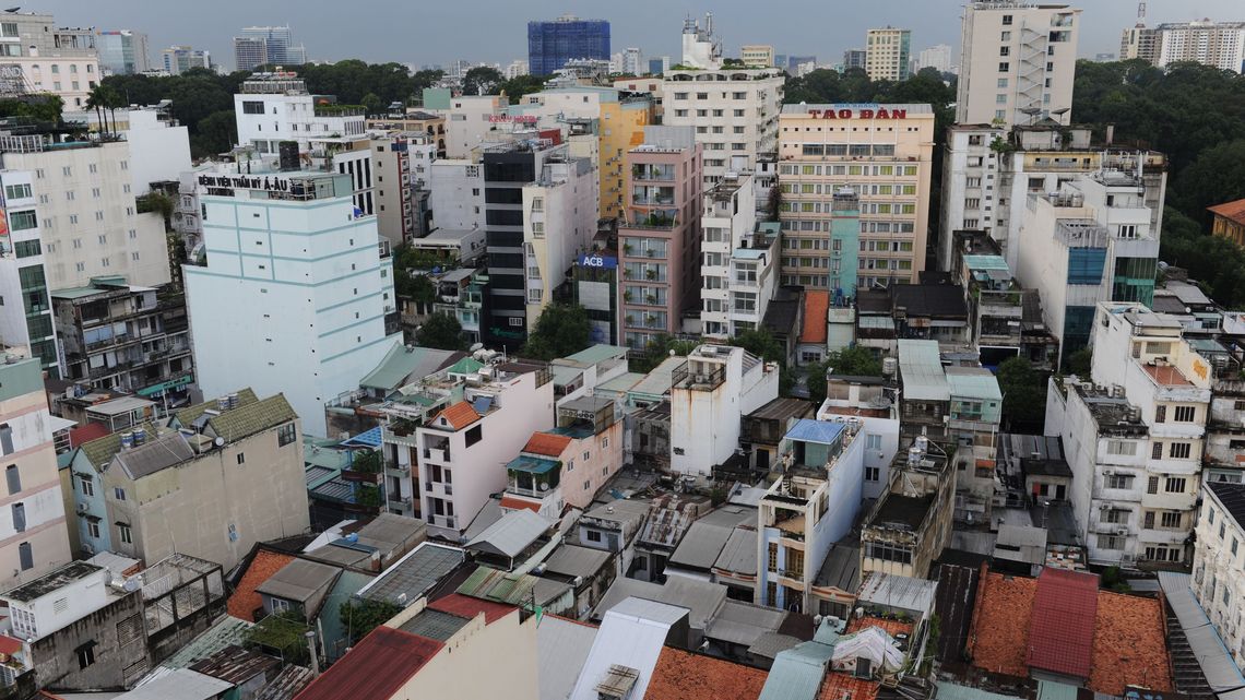 Dichte Bebauung in Ho Chi Minh Stadt, Vietnam