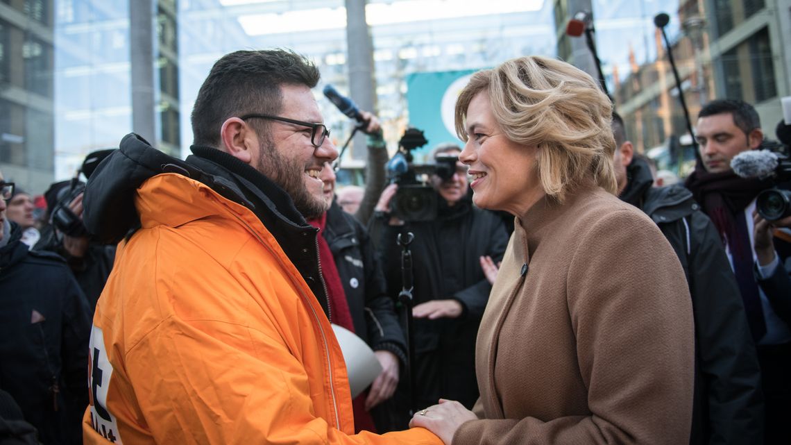 Bundeslandwirtschaftsministerin Julia Klöckner mit Antonio Andrioli