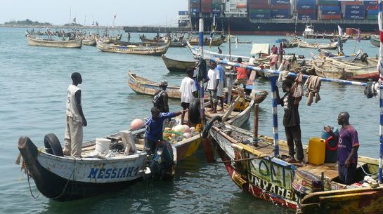 Hafeneinfahrt von Lomé/Togo  